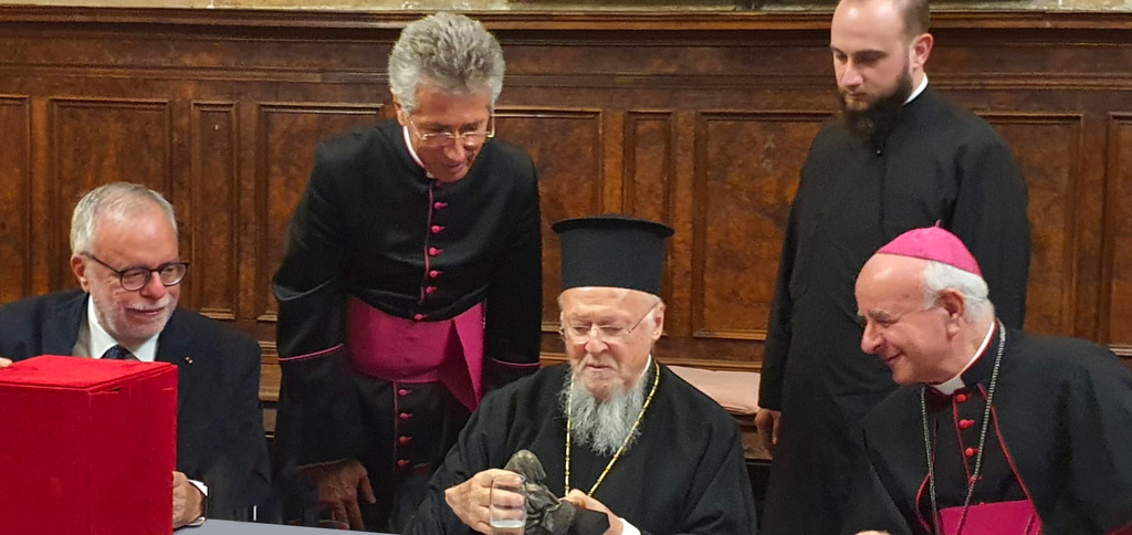 Ecumenical Patriarch Bartholomew I at Sant'Egidio on the vigil of the meeting 
